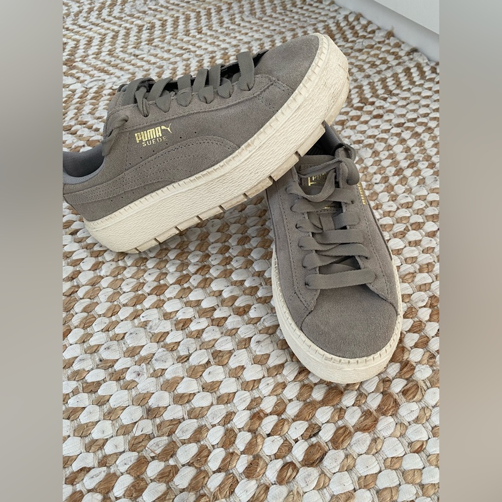 PUMA sneakers suède plateforme velours gris femme 6
